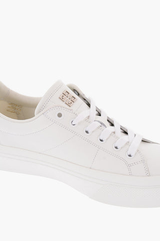 Sneakers Basse CITY LIGHT In Pelle con Monogram Frontale Argentato