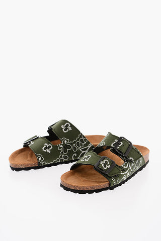 Bandana Motif Sandals with Double Buckle