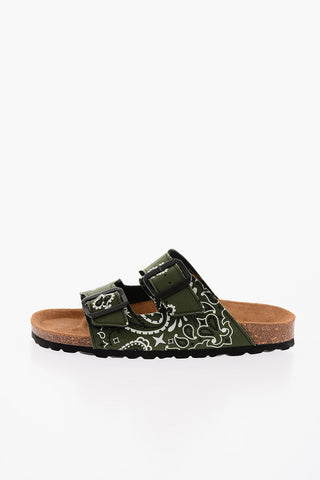 Bandana Motif Sandals with Double Buckle