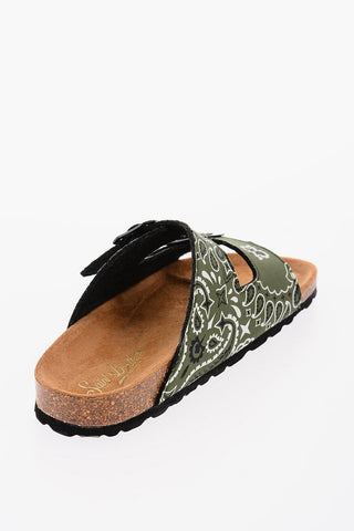 Bandana Motif Sandals with Double Buckle