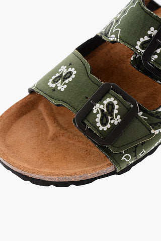 Bandana Motif Sandals with Double Buckle