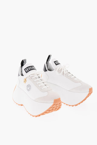 Textured Leather Sneakers with Golden Charm 8,5cm