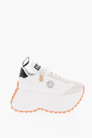 Textured Leather Sneakers with Golden Charm 8,5cm