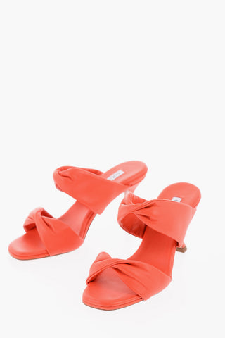 Leather Spool Heel TWIST Mules 8cm