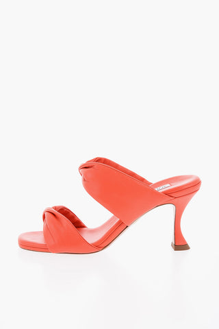 Mules TWIST in Pelle con Tacco a Rocchetto 8cm