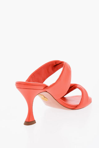 Leather Spool Heel TWIST Mules 8cm