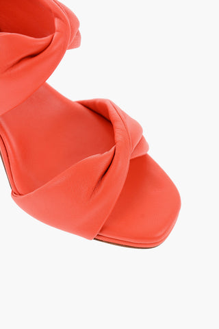 Leather Spool Heel TWIST Mules 8cm
