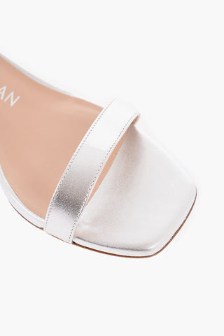 Metallic Leather Ankle-Strap Sandals 4.5cm