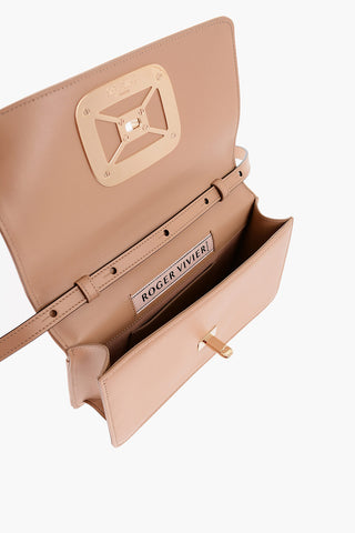 Embossed Logo VIV CHOC Leather Crossbody Bag