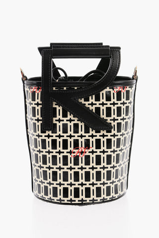 Monogram Handle GRAND VIVIER Leather Bucket Bag