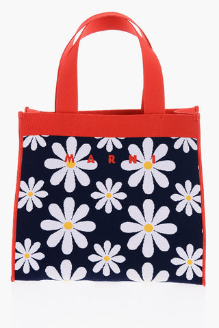 Floral Patterned DAISY Canvas Tote Bag