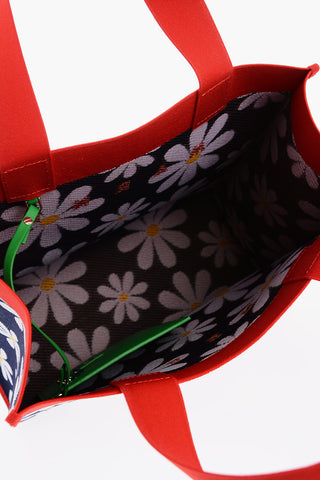 Floral Patterned DAISY Canvas Tote Bag