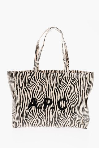 Logoed Zebra Pinted LAURE Shopping Bag
