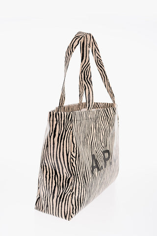 Logoed Zebra Pinted LAURE Shopping Bag