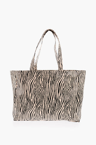 Logoed Zebra Pinted LAURE Shopping Bag