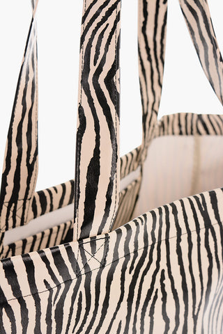 Logoed Zebra Pinted LAURE Shopping Bag