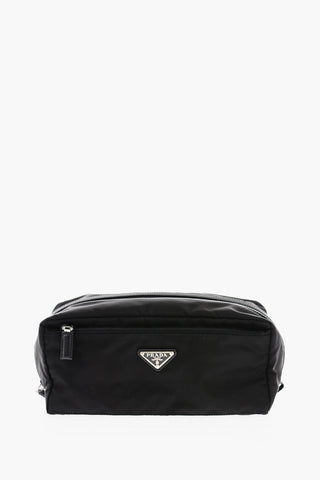 Beauty Case in Nylon con Logo e Tasche Esterne