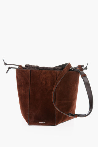 Borsa a Tracolla in Pelle Camosciata Forma Geometrica