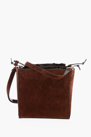 Borsa a Tracolla in Pelle Camosciata Forma Geometrica