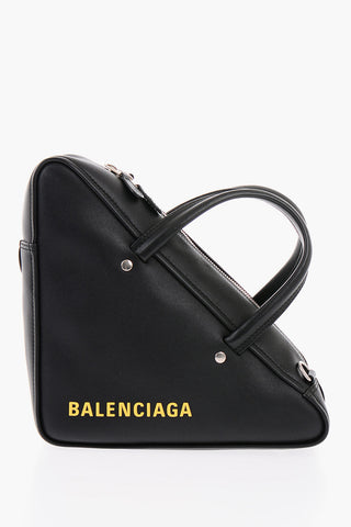 Removable Shoulder Strap TRIANGLE Leather Handbag