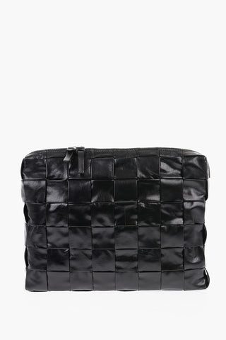Soft Woven Leather Business Bag with Internal Zip Compartment