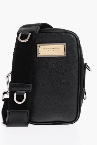 Garnet Leather and Nylon Mini Bag with Removable Shoulder Strap
