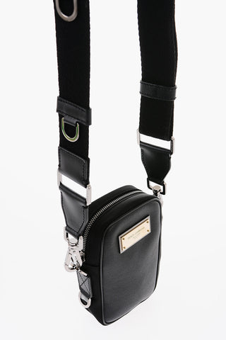 Garnet Leather and Nylon Mini Bag with Removable Shoulder Strap