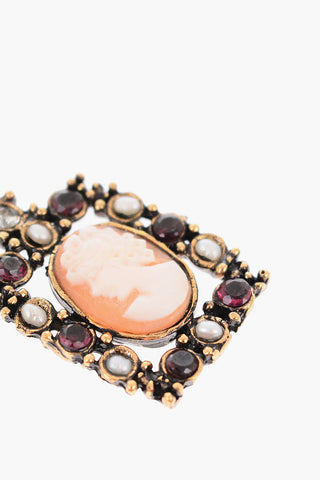 Cameo Earrings with Gemstone