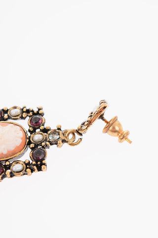 Cameo Earrings with Gemstone