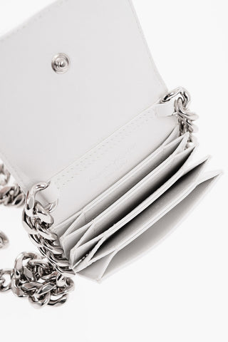 Leather FOUR RING Card Holder with Chain Shoulder Strap