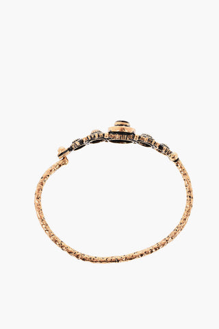 Burnished Brass Bracelet with Gemstone