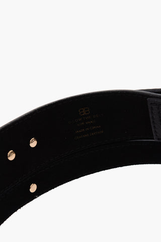 Grained-leather WESLEY Double-strap Belt with Gold-toned Hardware