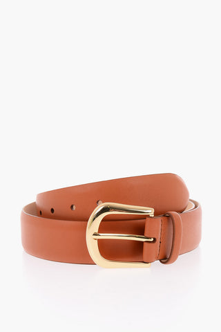 Leather KENNEDY Belt with Gold-toned Hardware