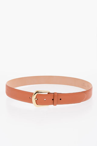 Leather KENNEDY Belt with Gold-toned Hardware
