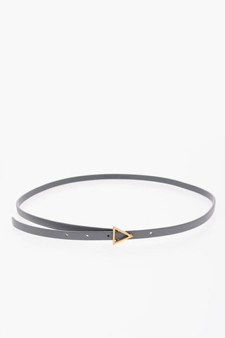 Triangle Buckle Leather Slim Belt