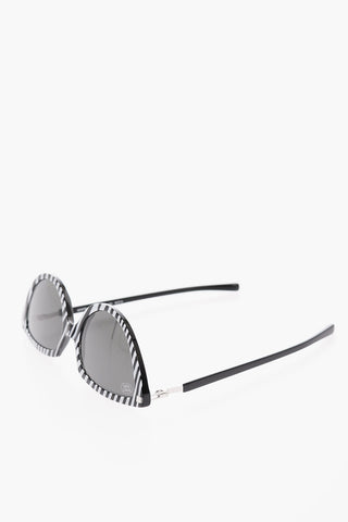 MARTINE ROSE Cat-eye-shaped SOS Reversible Sunglasses in Zebra Motif