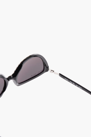 MARTINE ROSE Cat-eye-shaped SOS Reversible Sunglasses in Zebra Motif