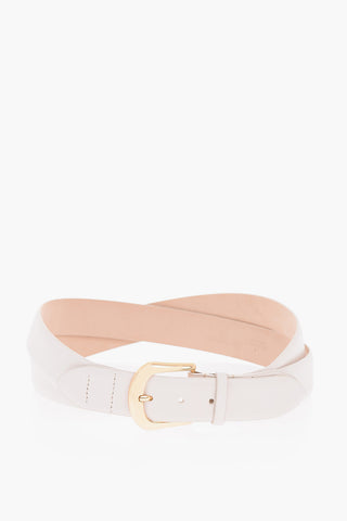 Leather KENNEDY CORSET Crossover Double-strap Belt with Gold-toned Buckle
