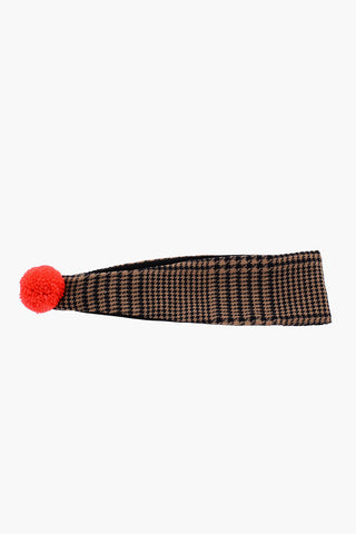 Houndstooth Patterned Bobble Heandband