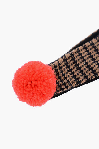 Houndstooth Patterned Bobble Heandband