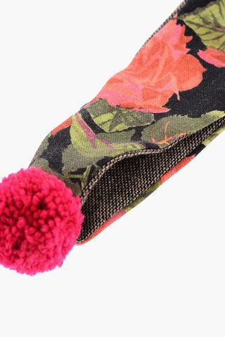Floral Printed Bobble Heandband
