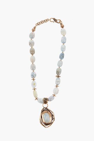 Collana Chocker in Ottone Brunito e Pietre Dure