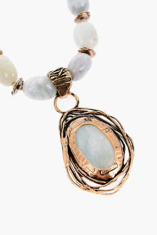 Collana Chocker in Ottone Brunito e Pietre Dure