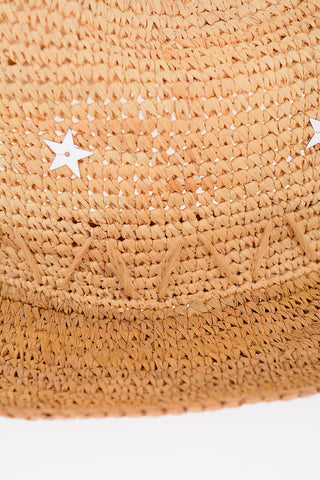 Straw ADRIAN Panama Hat with Decorative Stars