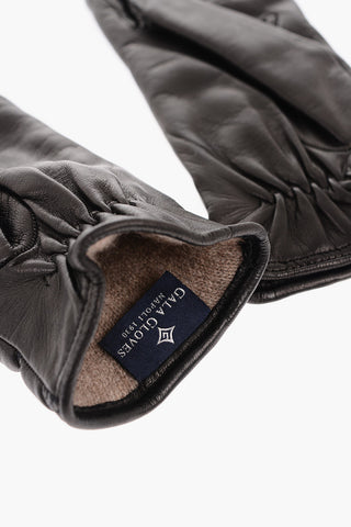 Quilted Leather Gloves with Cashmere Lining