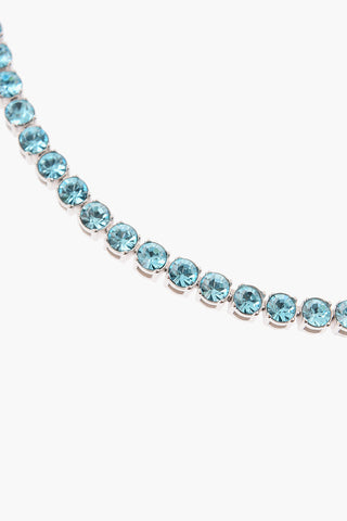 Silver Tennis Choker Necklace with Crystals