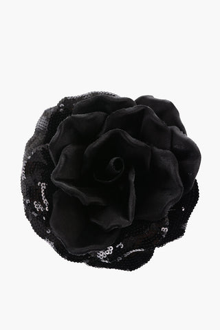 Sequined ROSE PETIT Satin Brooch