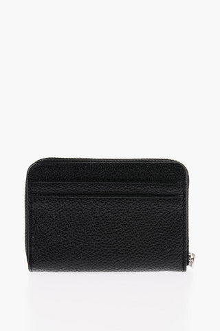 Textured Leather JET SET  Card Holder with Zip Closure
