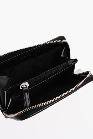 Textured Leather JET SET  Card Holder with Zip Closure