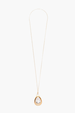 Gold-toned Silver PETAL Necklace